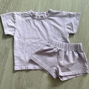 Lou Cotton Set Winnie + Crew in Lavender Baby 6-12M